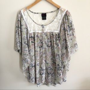 Torrid | Sheer Flowy Floral Top Size 1